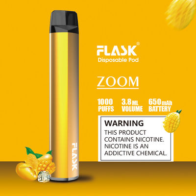 بطارية نحيفة 1000puffs يمكن التخلص منها من قلم FDA المعتمد