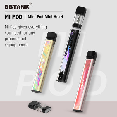 2021 يمكن التخلص منها CBD / THC Vape Pod BBTANK Mi POD ملون شعار مخصص وتغليف خراطيش قابلة للاستبدال لفائف سيراميك