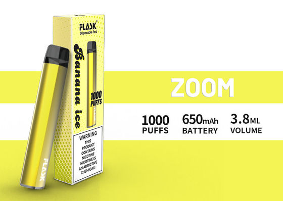 ZOOM Disposol Vapepen ضمان الجودة وفير 650mah 3.8ml عصير 1000puffs