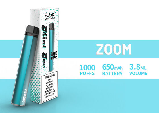 ZOOM Disposol Vapepen ضمان الجودة وفير 650mah 3.8ml عصير 1000puffs