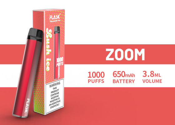 ZOOM Disposol Vapepen ضمان الجودة وفير 650mah 3.8ml عصير 1000puffs