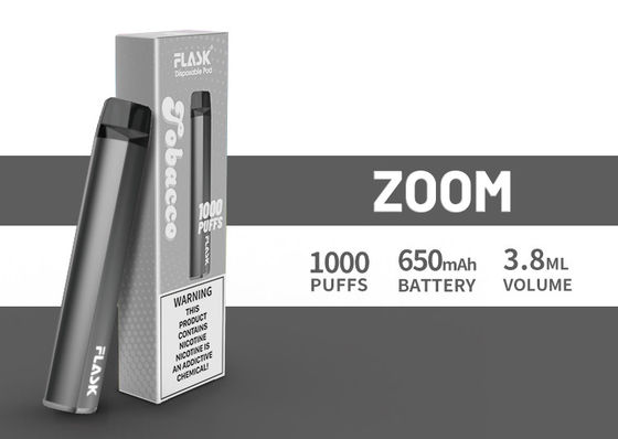 ZOOM Disposol Vapepen ضمان الجودة وفير 650mah 3.8ml عصير 1000puffs