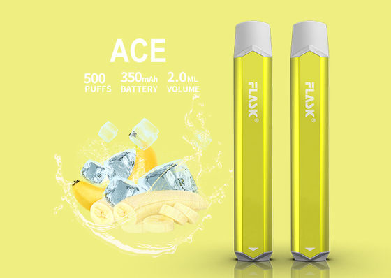 500pa Airflow Flavored Vaporizer Pen ، 100mm النيكوتين Vape المتاح