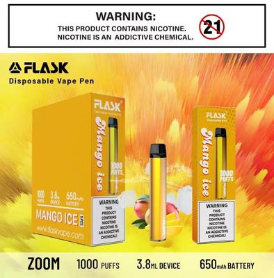 ZOOM Disposal Vapepen استقرار الأجهزة وأفضل جودة 1000puffs 650mah 3.8ml السائل