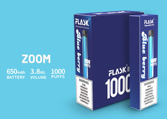 ZOOM Disposal Vapepen منتج عالي الجودة 650 مللي أمبير 3.8 مللي عصير إلكتروني 0٪ 2٪ 5٪ Nicsalt 1000puffs