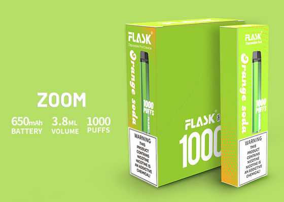 ZOOM Disposal Vapepen منتج عالي الجودة 650 مللي أمبير 3.8 مللي عصير إلكتروني 0٪ 2٪ 5٪ Nicsalt 1000puffs