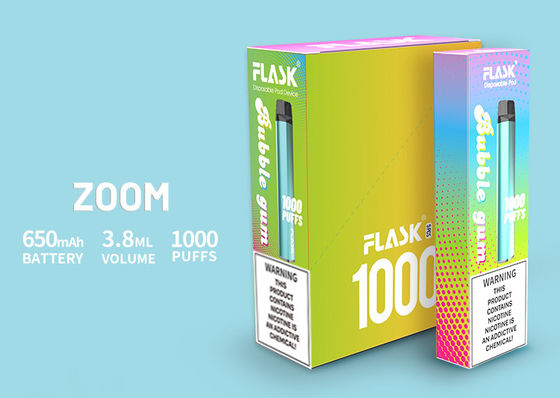 ZOOM Disposal Vapepen منتج عالي الجودة 650 مللي أمبير 3.8 مللي عصير إلكتروني 0٪ 2٪ 5٪ Nicsalt 1000puffs