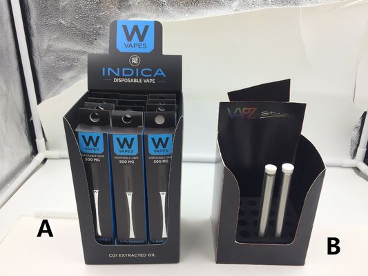 OEM صناديق قابلة للطي بيضاء مطلية بالورنيش لخرطوشة زيت CBD