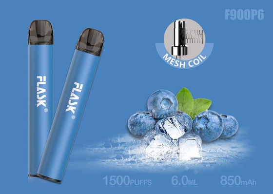 خرطوشة زيت زجاجي سعة 6.0 مل من نيكوسالت 5٪ 1500puffs مع ملف شبكي