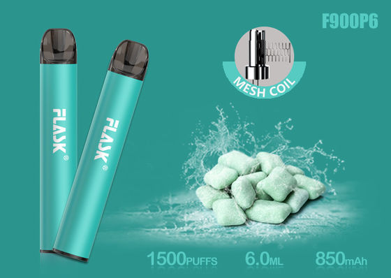 خرطوشة زيت زجاجي سعة 6.0 مل من نيكوسالت 5٪ 1500puffs مع ملف شبكي