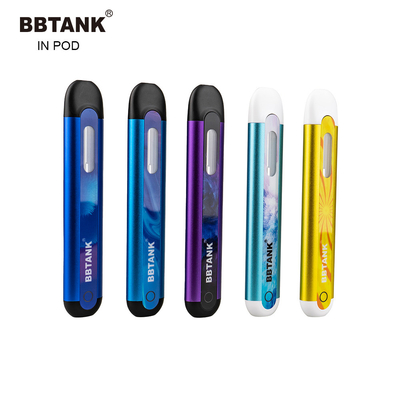 قطعة الفم المسطحة للاستعمال مرة واحدة Vape Pod جهاز Delta 8 Thc Oil Ceramic 2ml Cbd Cartridge