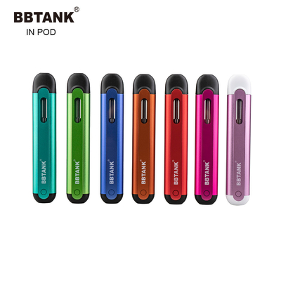 قطعة الفم المسطحة للاستعمال مرة واحدة Vape Pod جهاز Delta 8 Thc Oil Ceramic 2ml Cbd Cartridge